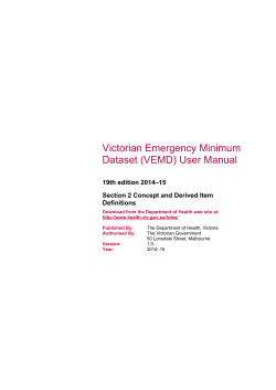 Victorian Emergency Minimum Dataset (VEMD) User Manual 19th edition 2014–15