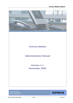 Conexa eNabler Administration Manual Version 1.1 November 2007