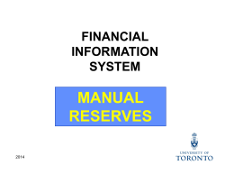 MANUAL RESERVES FINANCIAL INFORMATION