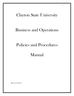 Clayton State University  Business and Operations Policies and Procedures