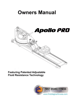 Owners Manual Featuring Patented Adjustable Fluid Resistance Technology
