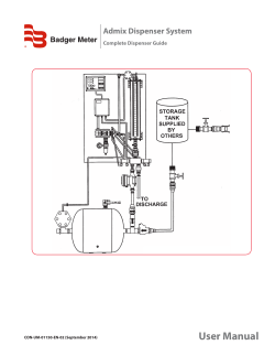 User Manual Admix Dispenser System Complete Dispenser Guide CON-UM-01150-EN-02 (September 2014)