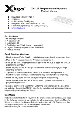 XK-128 Programmable Keyboard Product Manual