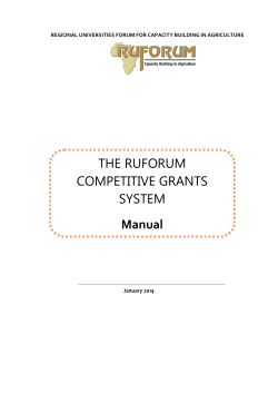 THE RUFORUM COMPETITIVE GRANTS SYSTEM Manual