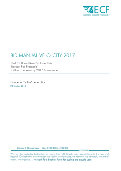 BID MANUAL VELO-CITY 2017 The ECF Board Now Publishes This