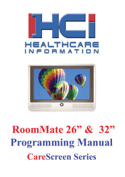 RoomMate 26” &amp;  32”  Programming Manual Care