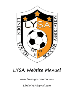 LYSA Website Manual  www.lindenyouthsoccer.com
