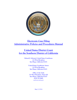 Electronic Case Filing Administrative Policies and Procedures Manual United States District Court