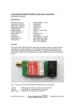 ImmersionRC 600mW 5.8GHz audio/video transmitter Instruction manual  1