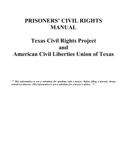PRISONERS’ CIVIL RIGHTS MANUAL  Texas Civil Rights Project