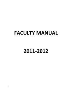 FACULTY MANUAL  2011-2012 1
