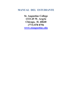 MANUAL  DEL  ESTUDIANTE  St. Augustine College 1333-45 W. Argyle