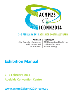 Exhibition Manual  2 - 6 February 2014 Adelaide Convention Centre