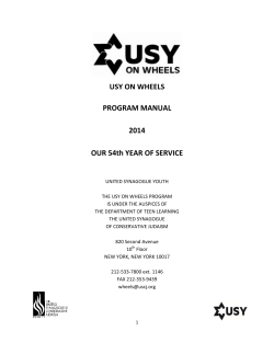 USY ON WHEELS    PROGRAM MANUAL  2014 