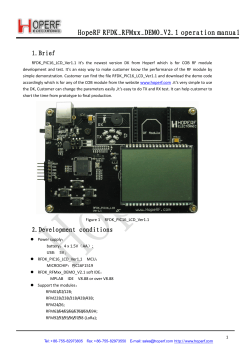 HopeRF RFDK_RFMxx_DEMO_V2.1 operation manual