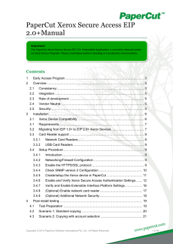 PaperCut Xerox Secure Access EIP 2.0+Manual Contents