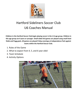 Hartford Sideliners Soccer Club U6 Coaches Manual