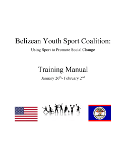 Belizean Youth Sport Coalition: Training Manual Using Sport to Promote Social Change