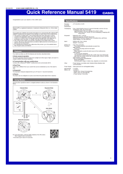 Quick Reference Manual 5419 Speciﬁ cations ±