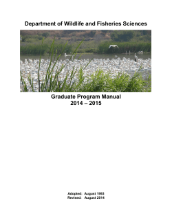 Department of Wildlife and Fisheries Sciences Graduate Program Manual 2014 – 2015