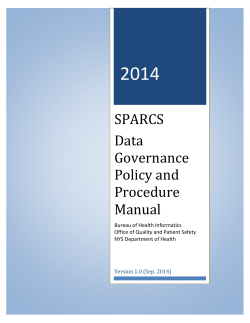 2014 SPARCS Data Governance