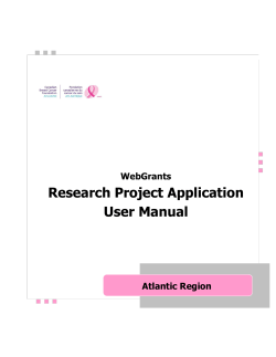 Research Project Application User Manual  WebGrants
