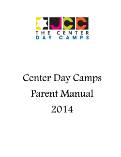Center Day Camps Parent Manual