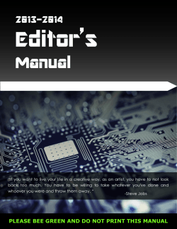 Editor’s Manual  2013-2014