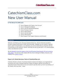 CatechismClass.com New User Manual