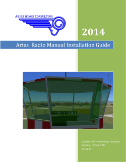 2014 Aries Radio Manual Installation Guide 09-Aug-14 Copyright © 2014 Aries Wings Consulting