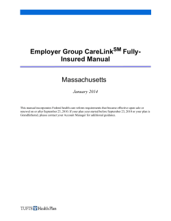 Employer Group CareLink Fully- Insured Manual Massachusetts