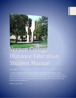 Vernon College Distance Education Student Manual
