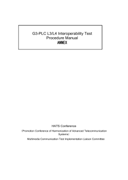 G3-PLC L3/L4 Interoperability Test Procedure Manual ANNEX