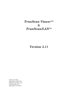 TranScan Viewer TranScan/LAN Version 5.11