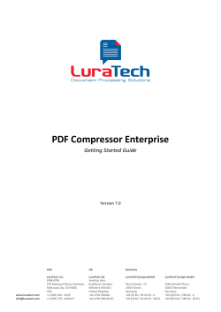 PDF Compressor Enterprise Getting Started Guide Version 7.0