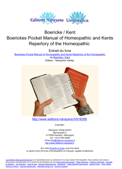 Boericke / Kent Boerickes Pocket Manual of Homeopathic and Kents