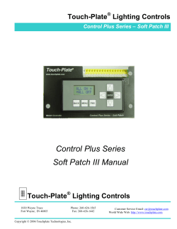 Control Plus Series Soft Patch III Manual Touch-Plate Lighting Controls