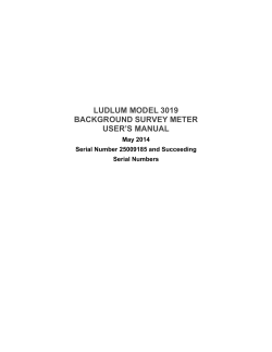 LUDLUM MODEL 3019 BACKGROUND SURVEY METER USER’S MANUAL