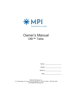 Owner’s Manual DBI™ Table