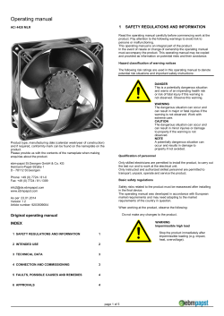 Operating manual 1  SAFETY REGULATIONS AND INFORMATION