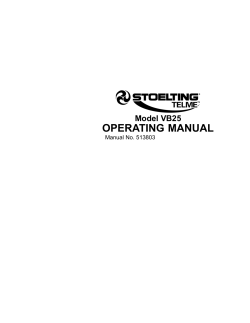 OPERATING MANUAL Model VB25 Manual No. 513803