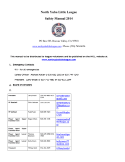 North Yuba Little League Safety Manual 2014