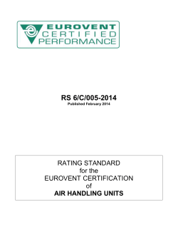 RS 6/C/005-2014 RATING STANDARD for the EUROVENT CERTIFICATION