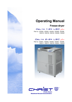 Operating Manual Freeze-dryer Delta 1-24 LSC Delta 2-24 LSC
