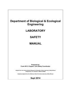 Department of Biological &amp; Ecological Engineering LABORATORY