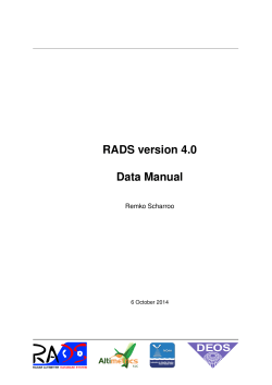 RADS version 4.0 Data Manual ) Remko Scharroo