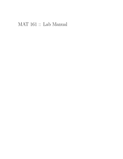 MAT 161 :: Lab Manual