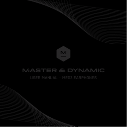 USER MANUAL — ME03 EARPHONES 1