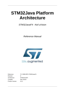 STM32Java Platform Architecture STM32JavaF4 - Keil uVision Reference Manual