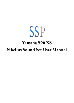 Yamaha S90 XS Sibelius Sound Set User Manual